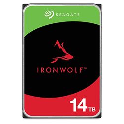 Seagate IronWolf, 14 TB, Interne Harde Schijf, NAS, 3,5", SATA 6 GB/s, 7200 RPM, 256 MB cache, voor NAS RAID, 3 jaar Rescue Services (ST14000VN0008)