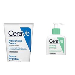 CeraVe Moisturising Cream for Dry to Very Dry Skin 177ml with Hyaluronic Acid & 3 Essential Ceramides & Foaming Cleanser for Normal to Oily Skin 236ml with Niacinamide and 3 Essential Ceramides