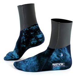 SEAC Seal Skin Chaussettes Thermiques pour apnée et pêche sous-Marine en néoprène Camouflage de 3 mm Mixte, Camo Bleu, XL