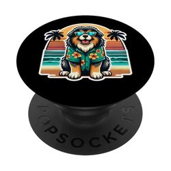 Dueño de perro mastín tibetano vibra verano vacaciones vacaciones sol PopSockets PopGrip Adhesivo