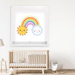 Blindecor Digitale | Tenda avvolgibile traslucida stampata | famiglia dei bambini | modello F-Arcoiris Baby | 110 x 180 cm (larghezza per altezza) Dimensioni del tessuto 106 x 175 cm | Tende per