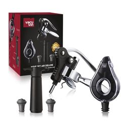 Vacu Vin 3890760 Air Deluxe Wine Accessory Set, kunststof, zwart