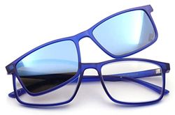 Corpo-otto clip-on leesbril, blauwe glazen spiegel, M