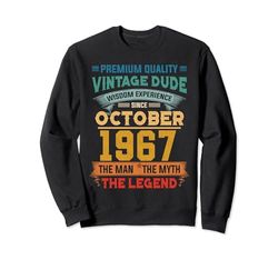 Legend Since October 1967 57th Birthday Gifts 57 Years Old Sudadera