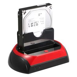 Alles-in-één dockingstation voor gegevensoverdracht naar dual base harde schijven voor SATA I/II en IDE, met USB 2.0-aansluiting