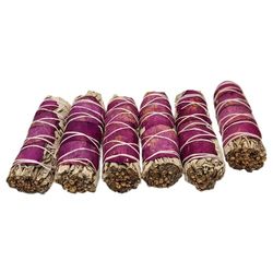 Vie Naturals Lot de 6 bâtonnets de Sauge avec pétales Roses et Sauge Blanche 10,2 cm