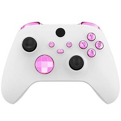 eXtremeRate Botones Completos para Xbox Series S X Mando - Repuesto Botón de LB RB LT RT Bumpers Gatillos D-Pad ABXY Start Back Sync Compartir Teclas para Xbox Series X/S Control (Rosa Cromo)