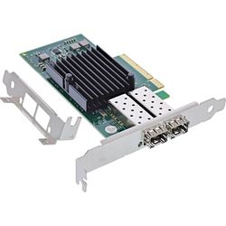 InLine Dual 10 Gigabit-nätverkskort, 2 x SFP+, PCIe x8, 10 GBASE-T Ethernet LAN-styrenhet, från Win 7, server 2008, Linux 2.6 inkl. lågprofilslottplåt, 51131A
