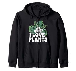 Amo le piante Monstera Orchid Design Felpa con Cappuccio