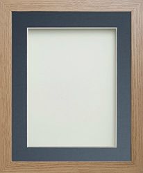 Frame Company Allington Beech Photo Frame with Blue Mount, A2 for A3, fitted with perspex