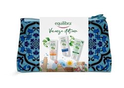equilibra, Italiensk semesterväska med Aloe Solar Cream SPF 50+, Aloe Latte Doposole och Aloe Dusch-schampo i praktisk reseformat, dermatologiskt testad, lämplig för känslig hud