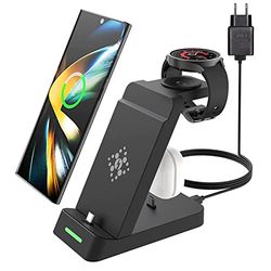 SPGUARD Oplader voor Samsung Galaxy Watch 5/4/3 laadstation voor Galaxy Watch 5/4/3/Active 2/Gear S4/S3/Galaxy S23/S24/laadstation voor meerdere apparaten type C