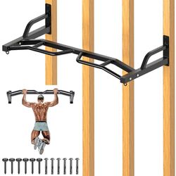 Kipika 48" Heavy Duty Wandgemonteerde Pull Up Bar, Multi Grip Chin Up Bar, Home Gym Workout Bar voor Krachttraining Oefening, Body Workout Thuis Gym Systeem