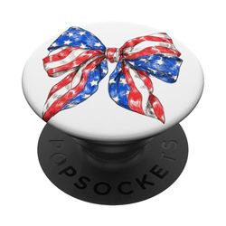 Arco en acuarela | coqueta | Arco estético de la bandera americana PopSockets PopGrip Adhesivo