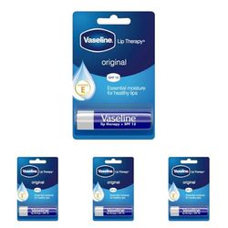 Vaseline Lip Therapy Original Lip Balm, 4 g (Pack of 4)