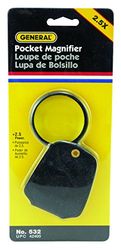 General Tools 532 2.5X Power Pocket Magnifier with Simulated Leather Case, Black (532XXX)