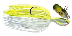 Rapala - Leurre de Pêche Rap-V Perch Bladed Jig Construction Sans Plomb (Bismuth) - Leurre Eau Douce Coulant, Profondeur de Nage Variable - 8cm/10g - Fabriqué en Estonie, Silver Fluorescent Chartreuse