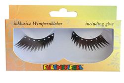 Eulenspiegel 000809 - pestañas artificiales - Negro con diamantes de imitación - 2 x 1 piezas