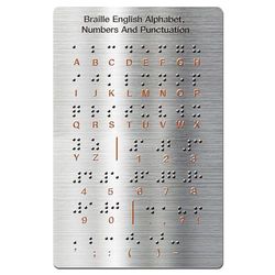 Braille Alfabetbord met verhoogde stippen, cijfers en interpunctie, braille-leren voor beginners, educatiegeschenken, braille-leermiddel voor blinde kinderen, volwassenen (7,25 x 4,7 inch)