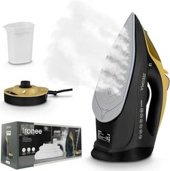 ZEEGMA IRONEE Plancha sin cable con Revestimiento Cerámico 2600W, Planchado Horizontal y Vertical a Vapor, Tanque 320 ml, Función Autolimpieza, Anti-Drip y Anti-Calc