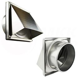 MKK 10797-AMA-011 Cappa di Ventilazione in Acciaio Inox, Ø 125 mm