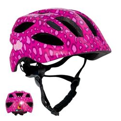 Kinderfietshelm Met USB-lamp - Maat van kind tot tiener | Afmetingen 54-58 | Prachtige Fietshelm Voor Jongens & Meisjes | Oplaadbaar Ingebouwd LED-licht | Reflecterende Bandjes