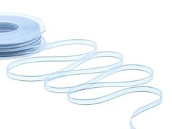 Furlanis - Velo Bordi Raso, Nastro Decorativo per Confezioni, Bomboniere, Tessuto Italiano - Azzurro Baby, 6 mm x 50 m