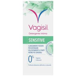Vagisil Limpiador íntimo para mujer Sensitive, higiene íntima diaria, pH equilibrado, para piel sensible, extra suave, sin jabón, colorantes ni perfume, 250 ml