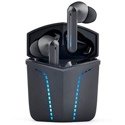 THE G-LAB Korp KRYPTON Bluetooth 5.0 Wireless Gaming Headset, Ultra Low Latency, 2 Built-in Microphones, Quick Charge Case, 15H Battery Life, iPhone/Android/iPad/PC/PS5 Compatible - NEW 2022 (Black)