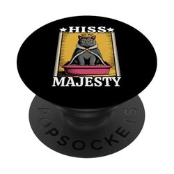 Hiss Majesty Kitten - Caja de arena para gatos PopSockets PopGrip Adhesivo
