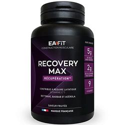 EAFIT - Recovery Max - Poudre à mélanger dans un shaker pour le sport - BCAA - L-Glutamine - vitamines (vitamine c,b) pour la récupération musculaire - Adapté à la musculation - Saveur Fruitée -280g