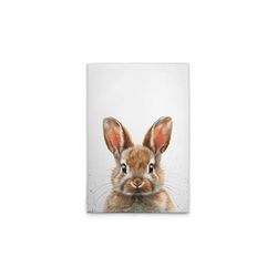 A.S. Création DD133005 Impression sur toile pour chambre d'enfant Motif bébé lapin Blanc/marron 50 x 75 cm
