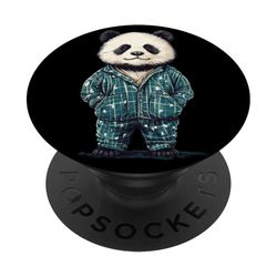 Disfraz de panda de pijama genial para adultos y niños PopSockets PopGrip Adhesivo