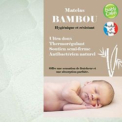 Babycalin - Colchón de bambú (70 x 140 x 10 cm, 1 Unidad)