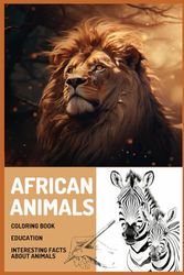 AFRICAN ANIMALS, COLORING BOOK: coloring book, education, interesting facts about animals