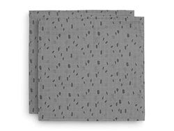 Jollein - Hydrofiele Multidoeken (115x115cm) 2 pack - Hydrofiele doeken - Spot Storm Grey