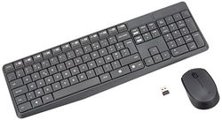 Logitech MK235 Wireless Keyboard and Mouse Combo for Windows, AZERTY French Layout - Grey