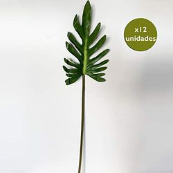WELLHOME Pack of 12 Artificial Decorative Sheets 80 cm Rubber, Kwai Leaf