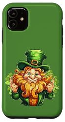 Carcasa para iPhone 11 Día De San Patricio Duende Con Sombrero De Copa Y Trébol De