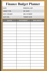 Finance Budget Planner: Monthly and Weekly Expense Tracker for Financial Goals, Savings, and Debt Management | Organize Your Personal and Household Finances