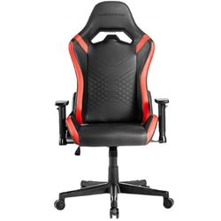 Silla Gamer - Silla ergonómica Negra con Detalles Rojos, Brazos Regulables en Altura, reclinable hasta 135°, Ideal para largas sesiones de Juego.