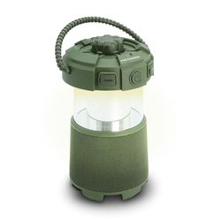 METRONIC 477506 Lampe Enceinte Exterieur Bluetooth - Idéal Jardin, Camping avec sa poignée de Transport, Lumière Led et sa Fonction Musique - Rechargeable USB-C - Vert