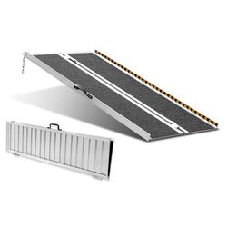VEVOR Rolstoelhelling, capaciteit 363 kg, draagbare opvouwbare drempelhelling van aluminium, antislip, 121,92 cm, voor scooters, gehandicapten, treden, huis, trappen, deuren, randen