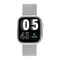 Radiant - Jersey - Reloj Inteligente, Smartwatch con Pulsometro, Tensiometro, Monitor de Sueño y Pulsera Actividad Digital. para Hombre y Mujer. Compatible con Android iOS (Acero Plateada)