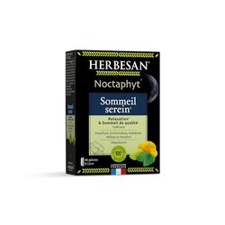 HERBESAN® - NOCTAPHYT SOMMEIL SEREIN - Sommeil paisible, réveil nocturne - Sans mélatonnine -100% plantes- Fabrication française - 45 gélules