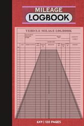 Mileage Log book for Company Vehicle: A simple mileage and route logbook in attractive red / dark gray color scheme, ideal for a company's fleet of vehicles