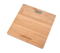 Grundig Weight Scale – Weighing Scales for Body Weight up to 180 kg – Digital Bathroom Scales with Non-Slip Feet - Scale including Temperature Gauge – Bamboo