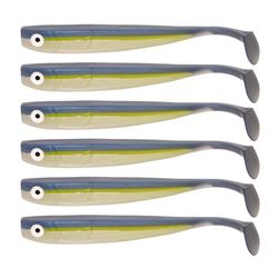 Zanderbait 12 cm, esca da pesca, esca artificiale, luccioperca, esca softbait, pesce di gomma, esca di gomma, 6 pezzi.