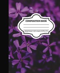 Composition Notebook, Wide Ruled Paper, 9-3/4" x 7-1/2", 120 Sheets per Comp Book, Floral Composition Notebook