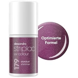 alessandro Striplac UV-nagellack stardust Shimmer – täckande och reptålig upp till 15 dagar – lätt att applicera – mild borttagningsteknik – vegansk – lila, 6,5 ml
